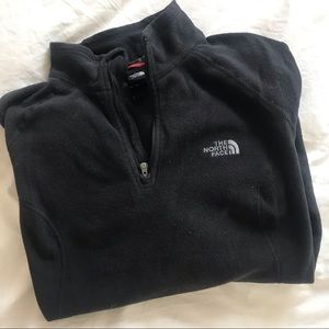 North face black fleece with quarter zip